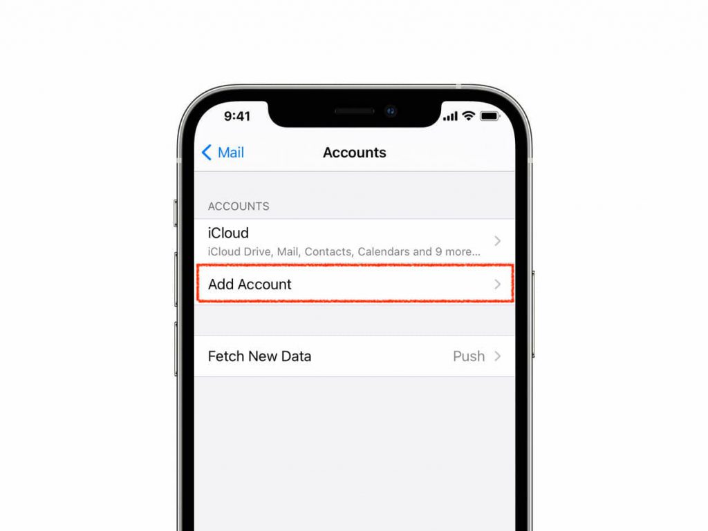 اضافه کردن حساب ایمیل به برنامه‌ی Mail آیفون