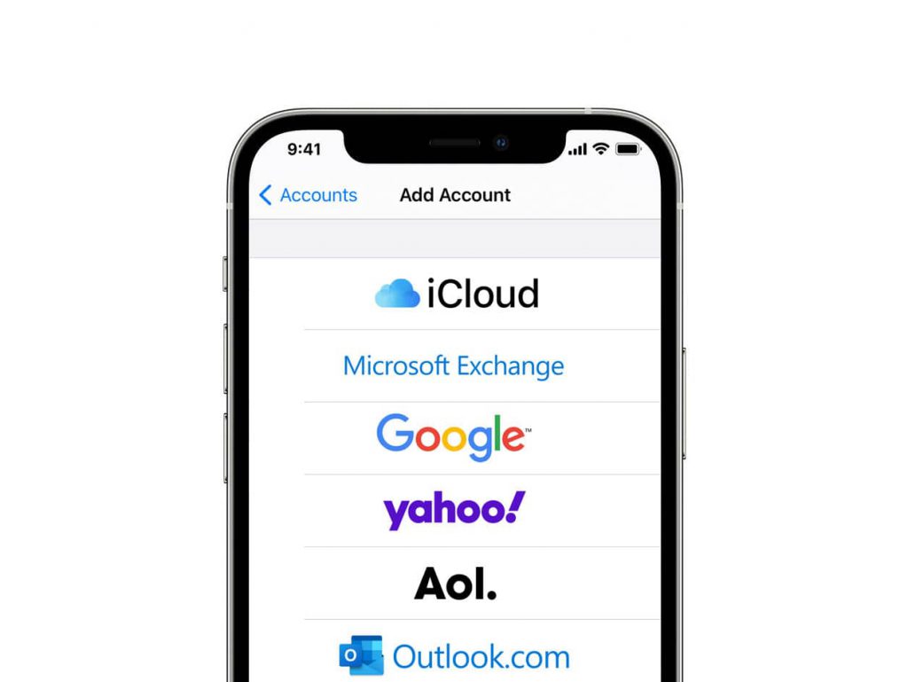 اضافه کردن حساب ایمیل به برنامه‌ی Mail آیفون