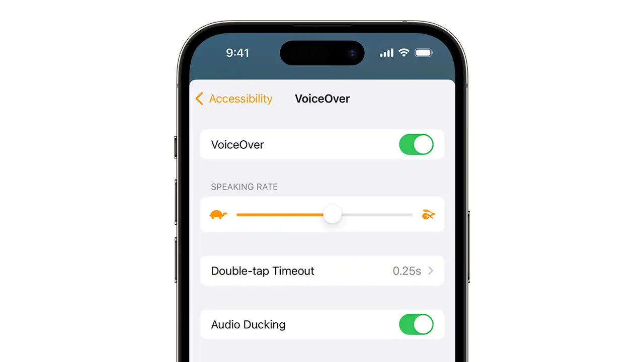 دلایل روشن شدن voice over آیفون