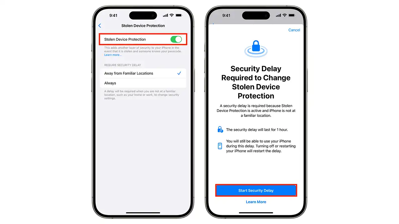 غیرفعال کردن قابلیت Stolen device Protection اپل