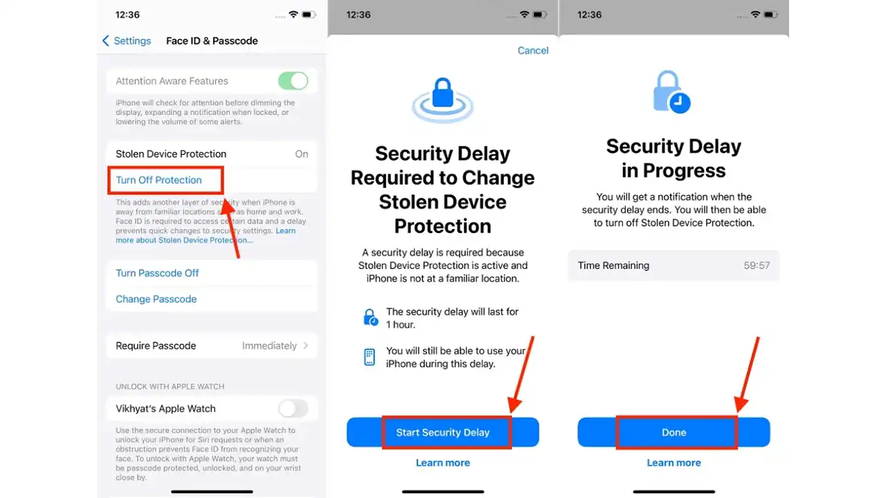 روشن کردن قابلیت Stolen device Protection اپل